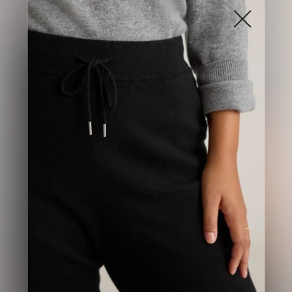 NWT Quince CASHMERE Black Jogger Pants - Picture 7 of 9